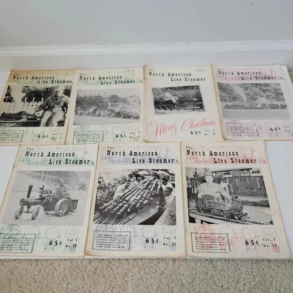 The North American Live Steamer Magazine Lot of 7 1956 Railroad Vintage RARE